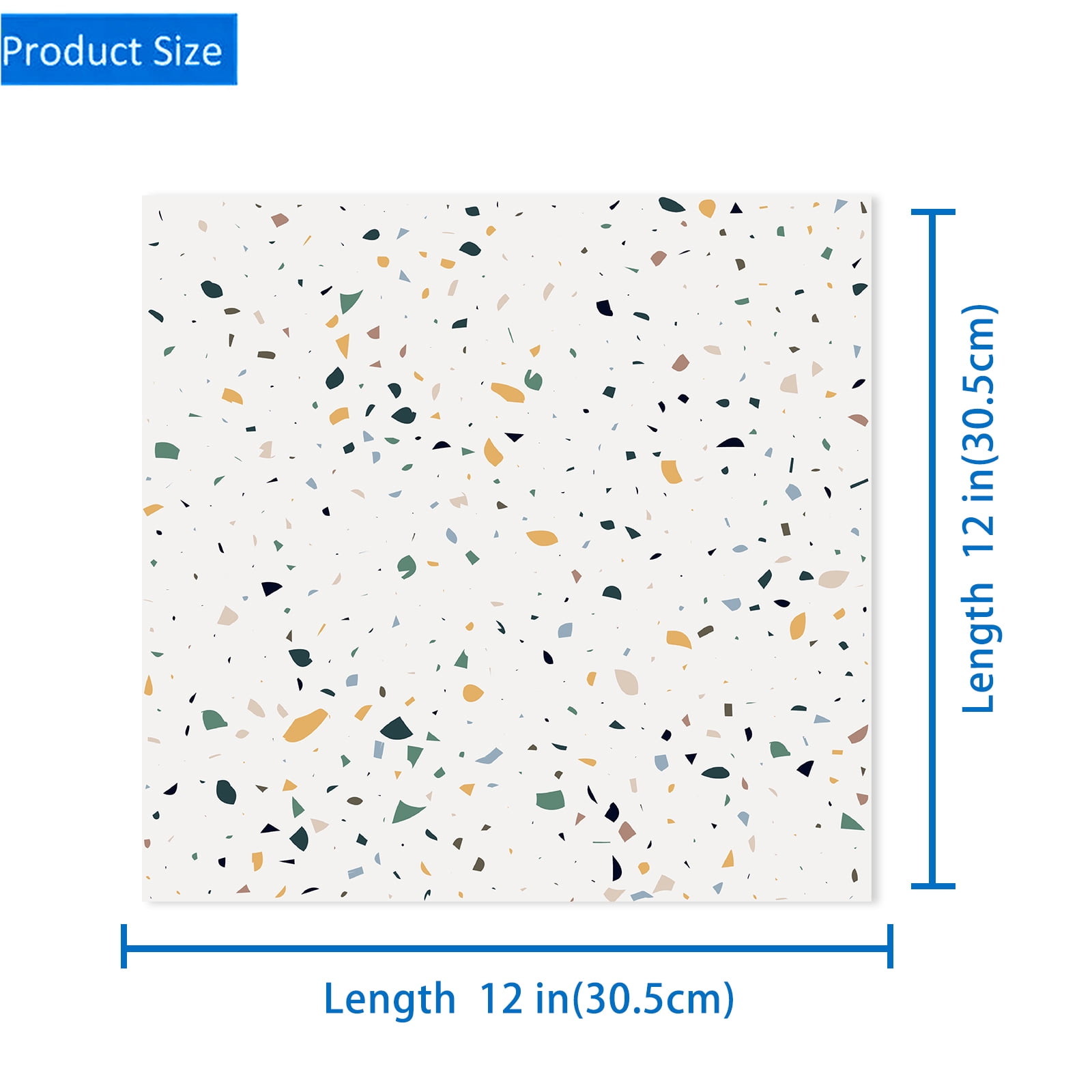 DEWOO Peel and Stick Floor Tile, 10-Sheet 12 x 12in Covers 10 Sq.ft, Waterproof Vinyl Flooring Tiles Self Adhesive for Kitchen, Bathroom & Bedroom - Modern Terrazzo