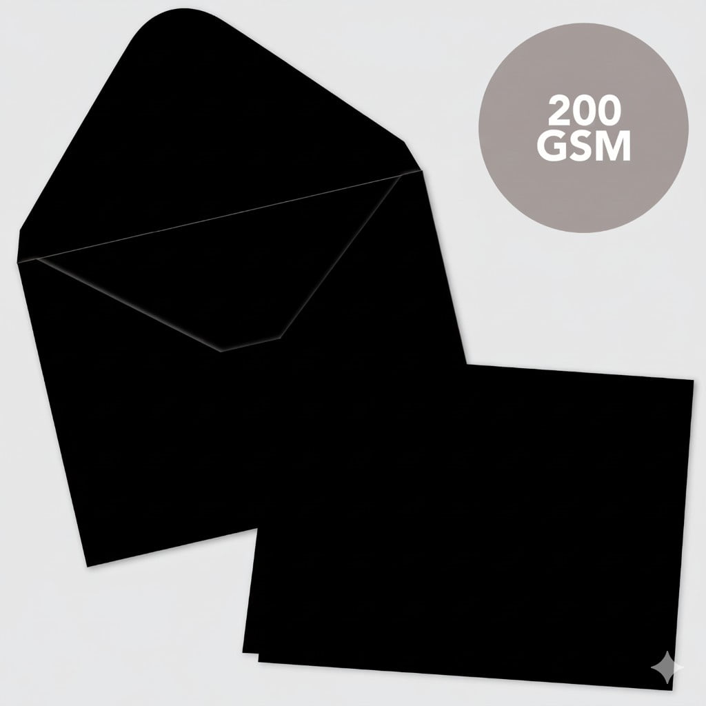 Roobee by Mara-Mi Black Cardstock Smooth Paper Stationery, 8.5" x 11," 200 GSM, 50 Count New