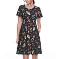 thumbnail image 1 of Easygdp Forest Flora and Insects para Vestido Transpirable de Mujer, Vestido Suelto de Manga Corta con Pliegues y Bolsillos para el Verano, 1 of 6