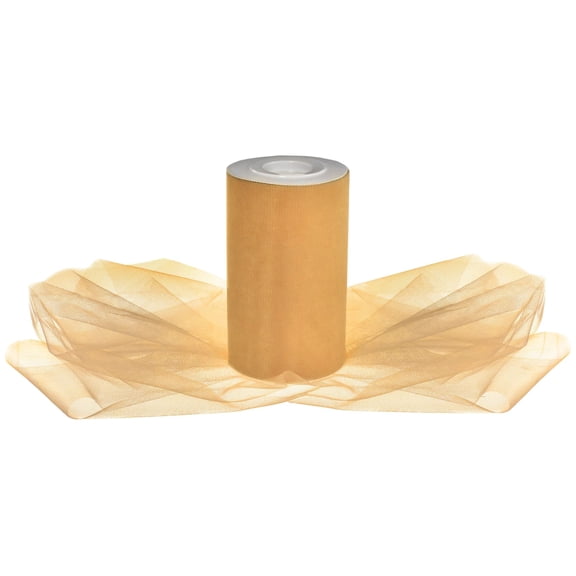 Amscan Tulle Spoo Hanging Streamer Decoration, Gold, 65-yd