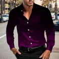 thumbnail image 2 of GuangCheng George Men Gradient Satin Button Up Shirts Long Sleeve Deep V Neck Luxe Shine Soft Touch Casual Night Out Stylish Tops,Watermelon Red,M, 2 of 8