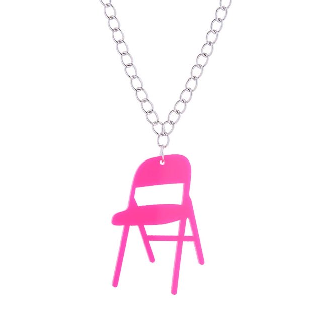 Fiudx Collar de Silla Plegable, Colgante Único de Acrílico con Respaldo, Joyería de Silla Deportiva En Miniatura, Celebra La Fuerza y La Resiliencia, Apoya La Igualdad y La Unidad, Regalo Perfecto pa