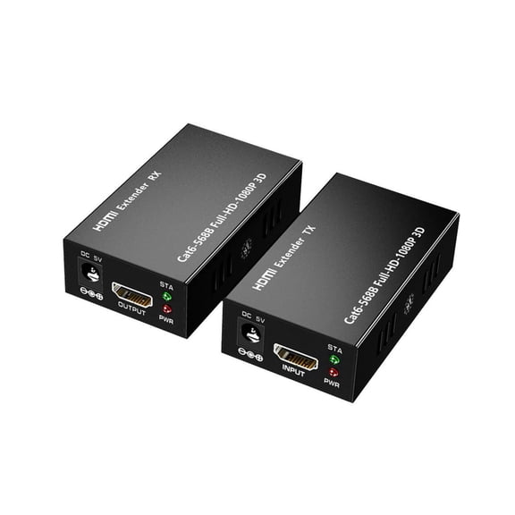 HDMI Extender 196ft HDMI Over Single Cat5E/6 HDMI Repeater HDMI Sender Transmitter Receiver Support 1080p 3D HDMI 1.4a HDCP EDID