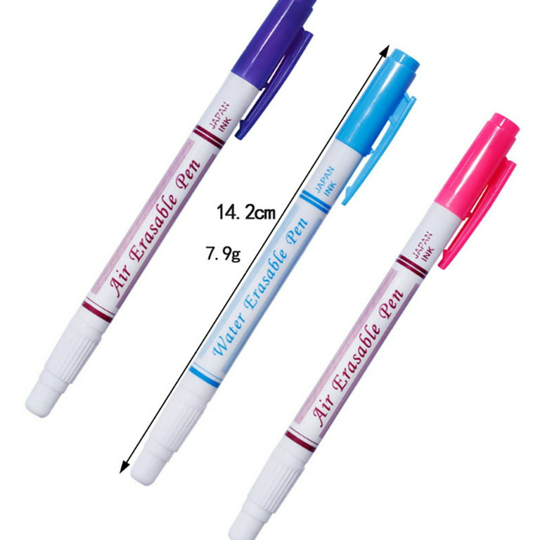 EUBUY 3 Pieces Water-Soluble Pen Eraseable Fabric Markers Sewing Art Wash  Fabric Marking Pens for Canvas Shoes T-Shirt Jeans Bag 