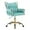 Blue, variant on YEXJ Modern Velvet Home Office Desk Chair with Hand Woven Backrest, Upholstered Adjustable Makeup Vanity Chair with Armrest and Golden Metal Base with Wheels for Living Room Bedroom Study(Bule)