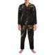 thumbnail image 3 of Balery Black And Gold Fire Dragon Pijama para Hombre de Dos Piezas con Manga Larga, Conjunto de Dormir y Descanso Suave con Bolsillos-XX-Large, 3 of 7