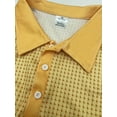 thumbnail image 3 of Mens Solid Polo Shirts Short Sleeve Fashion Textured Polo Shirt Regular Fit Stretchy Golf Shirts Yellow M, 3 of 5