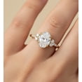 thumbnail image 2 of Jewelerix Vintage 14K White/Yellow Gold Vermeil Valentine Day Ring Brilliant Oval Cut Engagement Ring Moissanite Diamonds Bridal Jewelry, 2 of 4