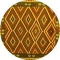 thumbnail image 1 of Ahgly Company Machine Washable Indoor Round Oriental Yellow Traditional Area Rugs, 8' Round, 1 of 4