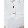 thumbnail image 6 of PureChapter Baby Boy 3-Piece Baptism Outfit Set – Short Sleeve Collared Waffle Knit Vest Bodysuit, Shorts & Detachable Bow Tie, Gentle Christening Wear for Infants, 6 of 10