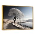 thumbnail image 2 of Designart "Winter'S Wind Turbine Vista I" Wind Turbines Floater Framed Wall Decor, 2 of 5