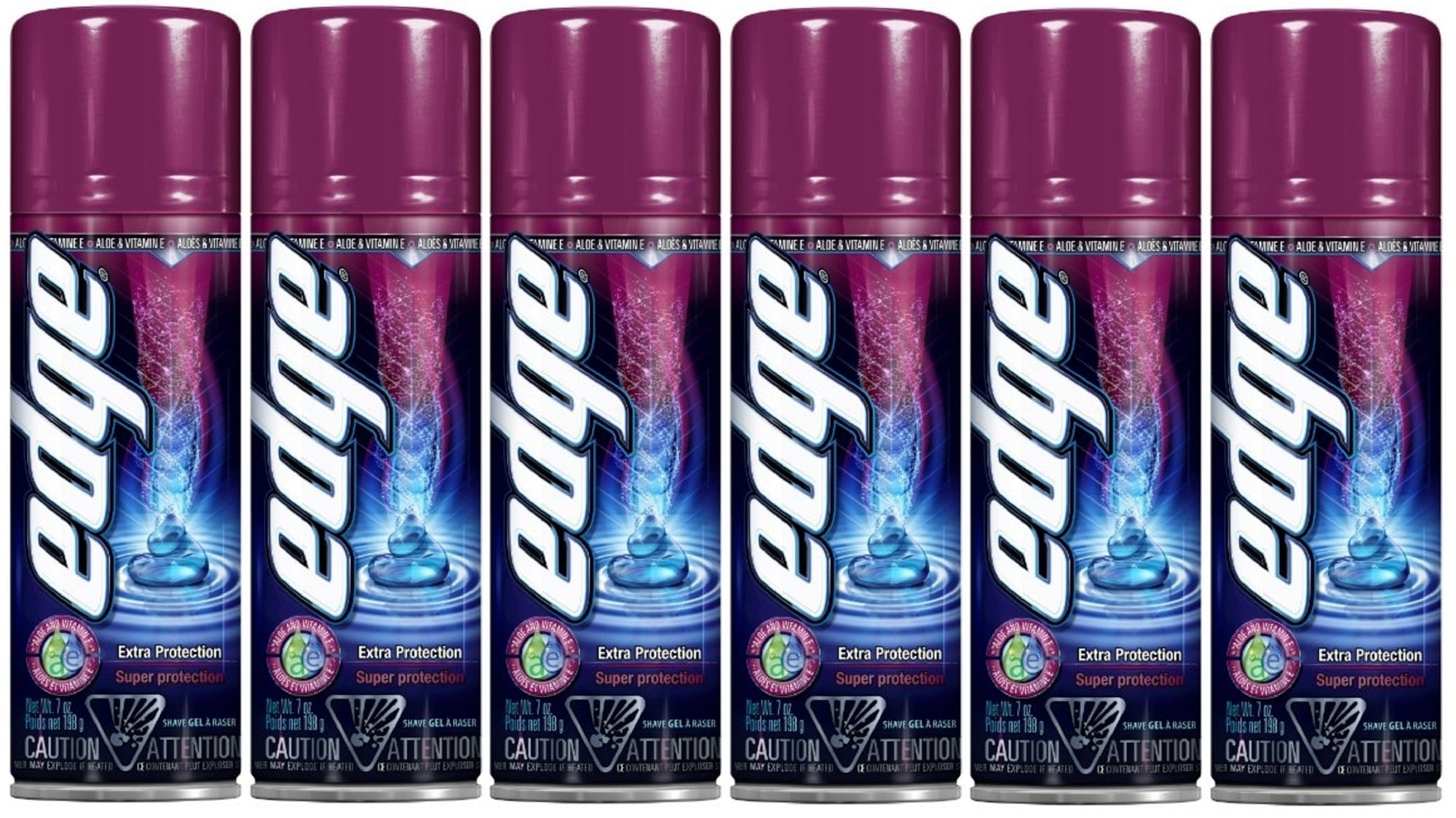Edge Shave Gel Extra Protection 7 oz (Pack of 6)