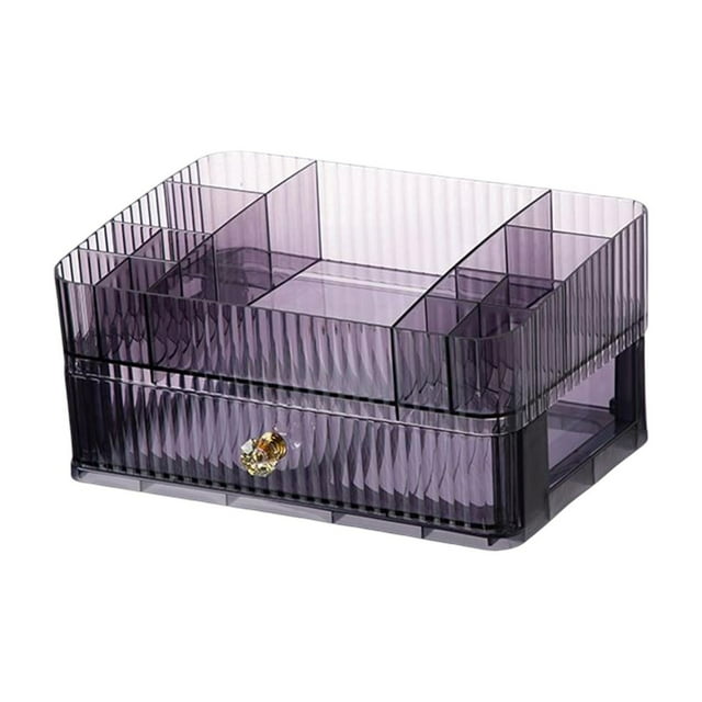 GUOOL Cosmetic Desktop Case Multifunctional Large Capacity Lipstick Organizer Bathroom 2 Tier Violet