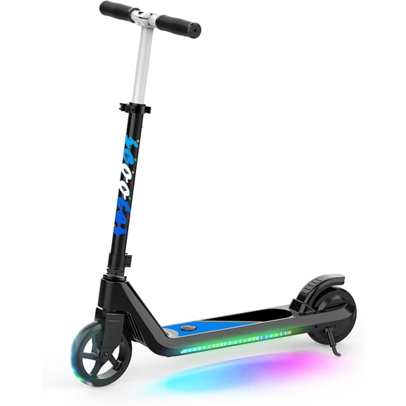 Electric Scooter for Kids Age 6-10, Kick-Start Boost Scooter with Adjustable Speed and Height, Flash Wheel & Deck Lights