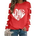 thumbnail image 3 of Aofany Women Valentine's Day Pullover Sweatshirts Heart Print Sweater Tops Long Sleeve Crewneck Shirts Fashion Loose Blouse Sweatshirt, 3 of 5