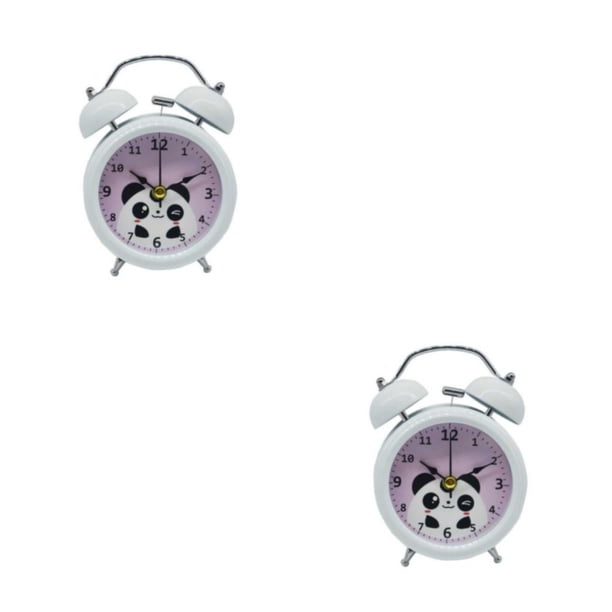 Reloj despertador Naiovety Metal 3 pulgadas campana doble Blanco Negro Rosa