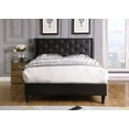 thumbnail image 2 of Queen Size Upholstered Leather Platform Bed Frame - Black - Oliver & Smith, 2 of 3