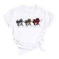 thumbnail image 2 of Hauts d'Été Grande Taille pour Femmes Chic Femmes Imprimé Léopard Amour Manches Courtes Col Rond T-shirt Ample Hauts T-shirt Col en V Femmes en Liquidation, 2 of 3