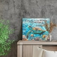 thumbnail image 5 of Bathroom Decor Sea Turtle Wall Art Blue Beach Ocean Inspirational Quotes Pictures Canvas Wall Decor Coastal Nautical Room Decor Print Painting Framed Artwork for Bedroom Office Kitchen 12"x16", 5 of 6
