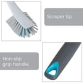 thumbnail image 5 of Smart Design Wide Non-Scratch Brush with Scraper Tip - Non-Slip Handle, Long Lasting Bristles, Odor Resistant, Dishwasher Safe - Gray and Teal, 5 of 7