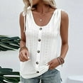 thumbnail image 2 of BJUTIR Summer Female Womens T-Shirts Loose U Neck Sleeveless Tops Casual Pure Color Pleated Eyelet Shirts Vest Blouse, 2 of 8