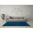 thumbnail image 3 of Ahgly Company Machine Washable Indoor Square Abstract Turquoise Blue Modern Area Rugs, 4' Square, 3 of 4