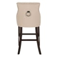 thumbnail image 2 of SAFAVIEH Eleni 30 in. H Tufted Wing Back Bar Stool with Ring, Beige, Set of 2, 2 of 14