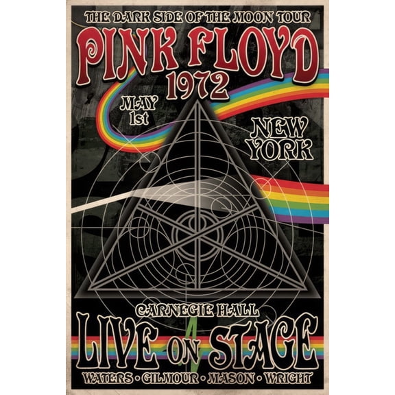Pink Floyd - Music Poster (Dark Side Of The Moon - Tour 1972 - Carnegie Hall) (Size: 24" x 36")