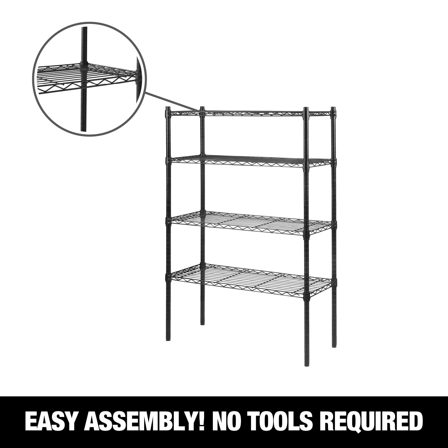 WorkPro 4-Tier Chrome Slim Wire Shelving