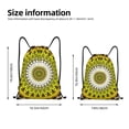 thumbnail image 2 of Honeii Yellow Mandala Print Drawstring Backpack,Drawstring Bags String Backpack Gym Cinch Sack Backpack Sport Bag Draw-Medium, 2 of 6