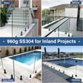 thumbnail image 3 of Lukloy 1 Pieza De Acero Inoxidable 304, Espigas De Vidrio Cuadradas, Abrazadera De Espiga Para Cerca De Piscina, Hogar, Jardín, Escaleras, Barandilla, Balcón, Abrazadera De Piso De Vidrio (1 Pieza, Pe, 3 of 5