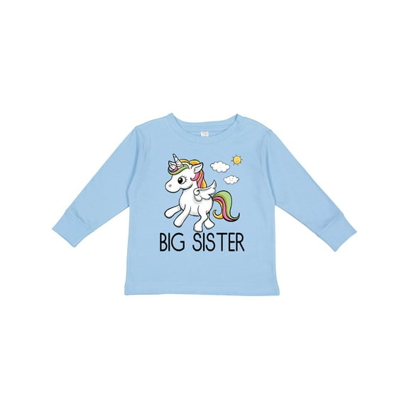 Inktastic Big Sister Unicorn Girls Long Sleeve Toddler T-Shirt