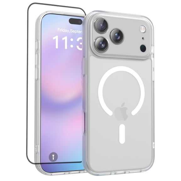 Magnetic Case for iPhone 17 Pro Max,Shockproof Slim Cover Full Covered Camera Protection Slim Drop Proof Durable Protective Cases - Clear