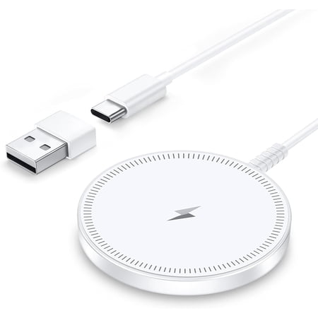 ETEPEHI Magnetic Wireless Charger - Fast Charging Pad Compatible for iPhone 17 16 15 14 13 & AirPods Pro 4-2, White