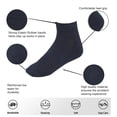 thumbnail image 5 of MANARC Men Women Cotton Ankle Socks Soft Comfortable Durable Breathable Reinforced Double Layer Cushioned Anti Slip Off with Ribbed Instep for A Firm Grip 6 Pack Black., 5 of 5