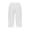 thumbnail image 6 of HKYNLAG Bermuda Shorts for Women Linen Shorts Knee Length Elastic Waist Long Shorts Casual Summer Shorts Petite Capri Pants Dressy Summer Beach Shorts with Pockets White S, 6 of 7