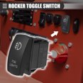 thumbnail image 2 of Unique Bargains 2pcs Fog Lights 5 Pin Toggle Rocker SPST Switch Laser ON/OFF Button 20A/12V 10A/24V Blue LED Lighted, 2 of 8