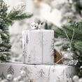 thumbnail image 4 of 3D Kraft Christmas Wrapping Paper Roll - Mini Roll - 17 Inch x 16.5 Feet - Silver and White Christmas Tree Wrapping Paper with Embossed Perfect for Holiday, Party Celebration, 4 of 15