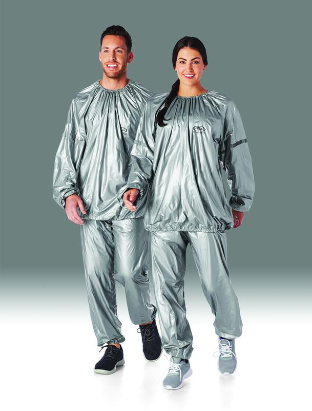 Athletic Works Sauna Suit with Reflective Detailing on Sleeves,  X-Large/XX-Large, Silver 