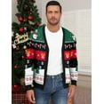 thumbnail image 6 of Iceglad Mens Ugly Christmas Cardigan Sweater Santa Reindeer Snowflake Pattern V-Neck Long Sleeve Knitwear, 6 of 8