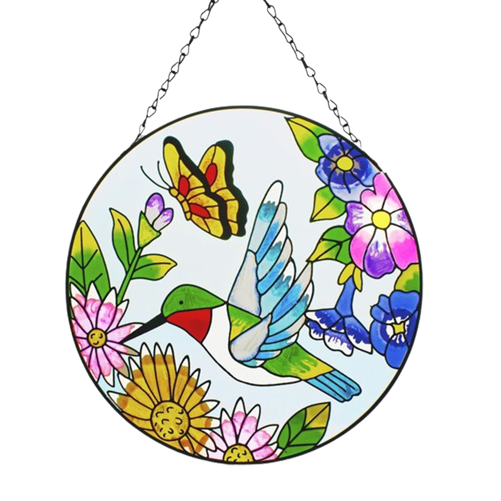 Hummingbird Stained Glass Window Hangings Bird Suncatchers Home Decor