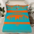thumbnail image 2 of Feelyou Miami Football City Full Size Sheets, Rugby Sports Bed Sheets, Teal Orange Sheet Sets, Kids Teens Bedroom Decor, 2 of 7