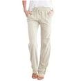 thumbnail image 2 of Conairie Baggy Sweatpants For Women Straight Fashion Open Bottom Athletic Pantss With Drawstring Casual Pull On Sport Trousers With Pocket Beige XXL, 2 of 3