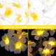 thumbnail image 2 of Guirnalda de luces LED artificiales de plumeria de 1,5 m, 10 luces LED con efecto estrellado, funciona con pilas, ideal para decoración de bodas, cumpleaños y fiestas (blanco cálido)., 2 of 8