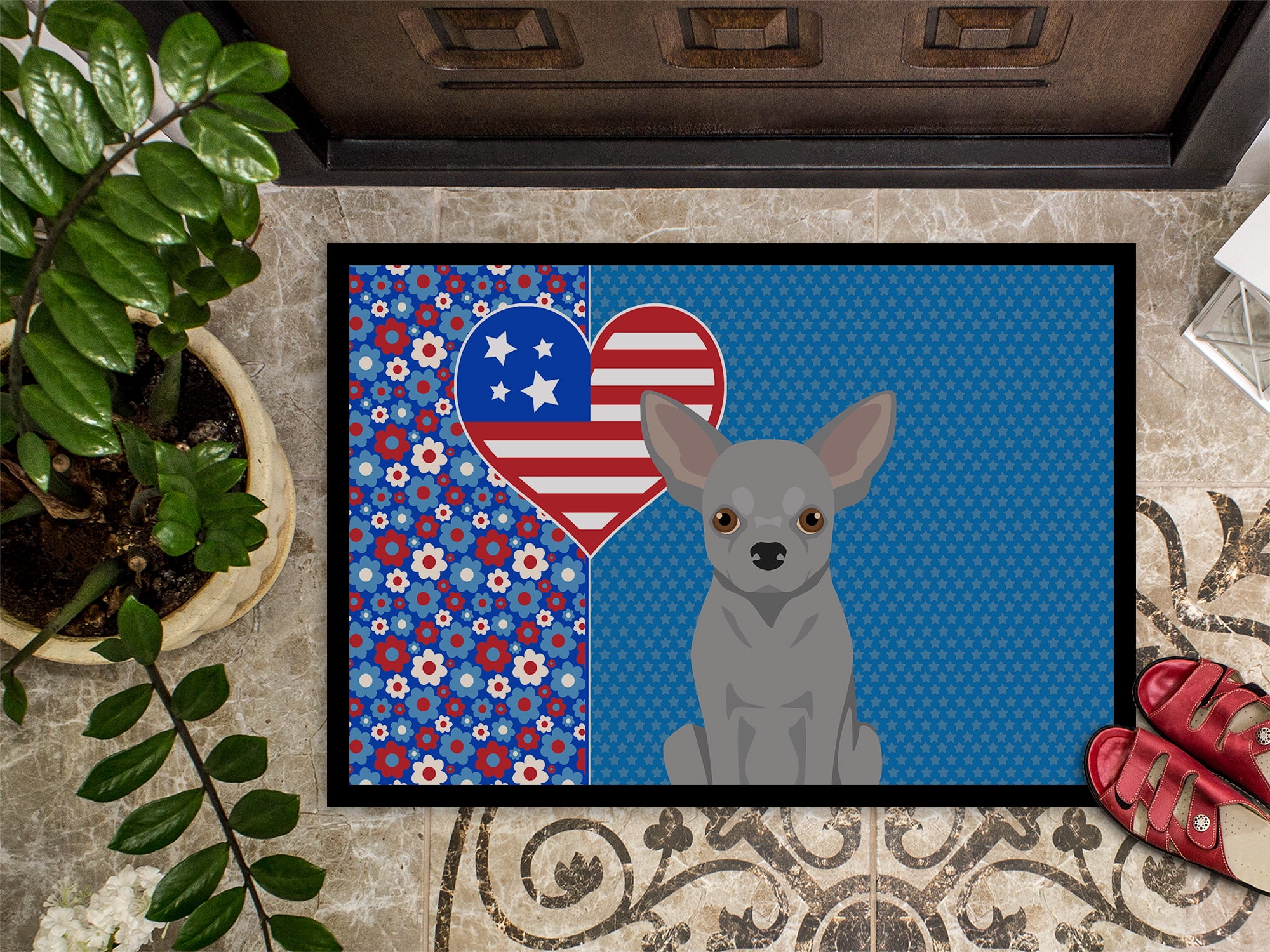 Silver Chihuahua Indoor or Outdoor Mat 24x36 36 in x 24 in