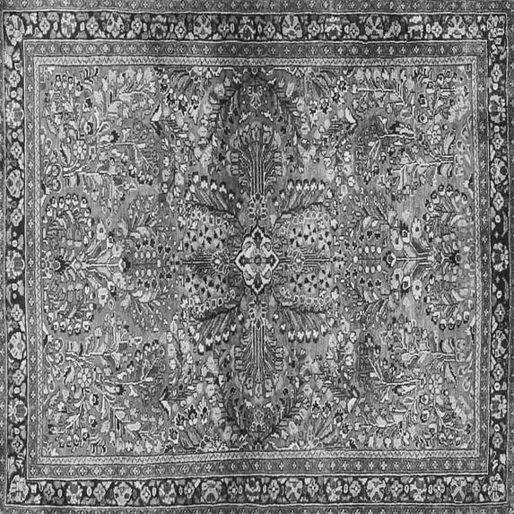 Ahgly Company Indoor Square Persian Gray Traditional Area Rugs, 5' Square