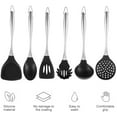 thumbnail image 2 of ziyahi Pasta Server Fork Silicone Cooking Noodles Slotted Spoon Stainless Handle Kitchen Utensil, Pasta Server, 2 of 7