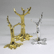 thumbnail image 2 of Estante de bola de cristal, trípode de metal, soporte para árbol, base de libélula con forma de triángulo de rosa bañada en oro, 2 of 6