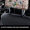 thumbnail image 4 of Kdxio Watercolor Floral With Butterflies Pattern Print 2 Piece Car Head Rest Covers Set Auto Front/Rear Seats Headrest Cover Universal Fit Most Cars,Sedan, SUV, 4 of 9