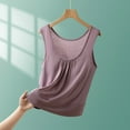 thumbnail image 2 of Wyobmus Women Comfy Tank Tops Loose Fit Scoop Neck Ruched Summer T Shirt Casual Sleeveless Banded Bottom Basic Tees Tops L-2X A-Purple, 2 of 6